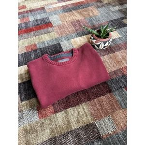 Eddie Bauer Men's Red Size S Sweater Pullover Crew Neck 100% Cotton